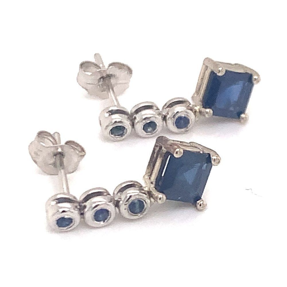 Natural Sapphire Dangle Earrings 14k Gold 1.32 TCW Certified $2,490 113471